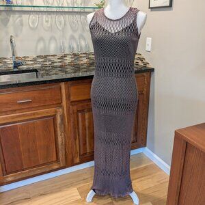 Sexy Loose Knit Bodycon Solid Purple with Color Faded Look Fashion Dress